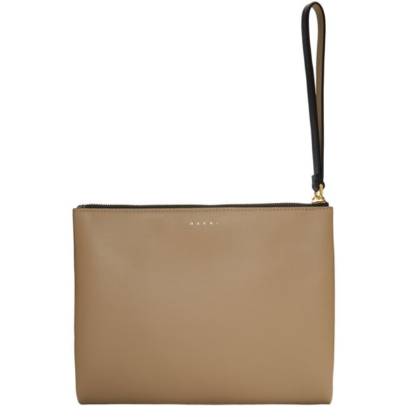 Marni Double Sided Colorblock Pouchette Leather Clutch - Picture 1 of 16